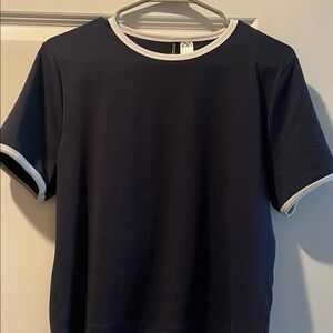 Navy and white ringer t shirt
